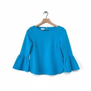 Akris Punto Blue Bell Sleeve Top Size US 2